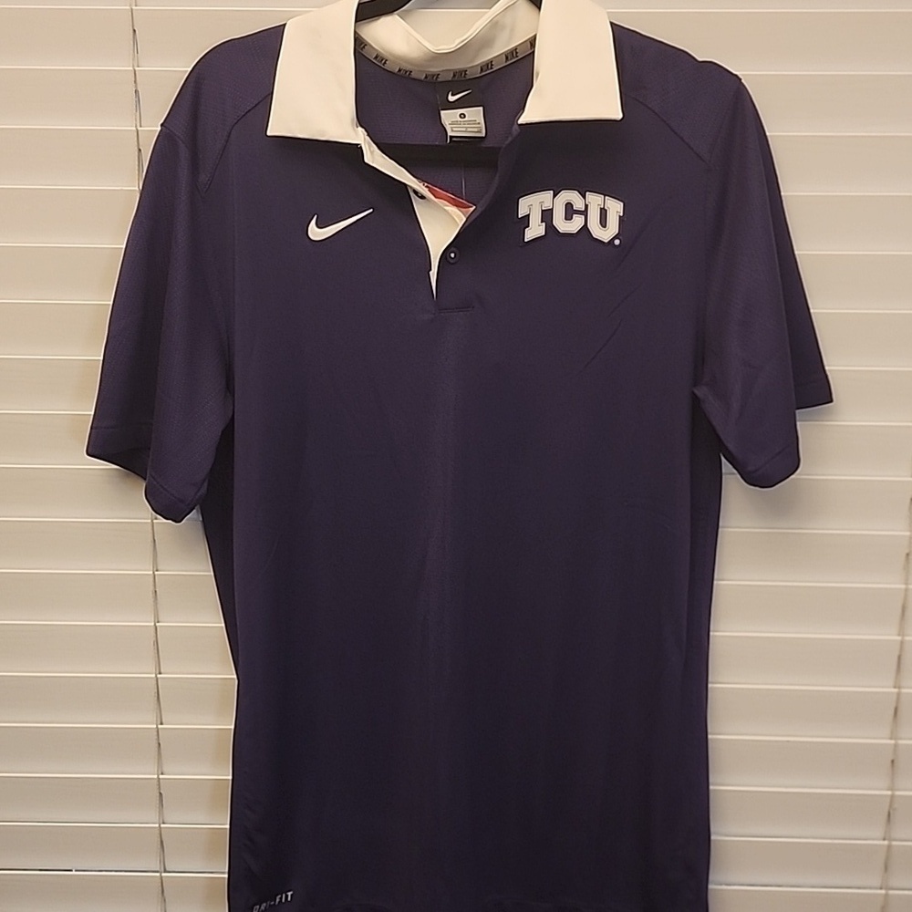 NWT TCU Nike Purple Polo Shirt sz Small
